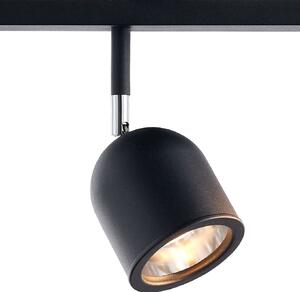 Sufitowa LAMPA plafon SPARK 50795602 Kaspa regulowana OPRAWA metalowe reflektorki na listwie czarne - czarny