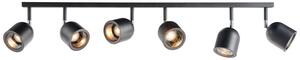 Sufitowa LAMPA plafon SPARK 50790608 Kaspa metalowa OPRAWA półokrągłe reflektorki regulowane na listwie grafitowe - grafit | antracyt