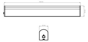 Kinkiet łazienkowy nad lustro LED 8W neutralna barwa czarny podłużny 41 cm IP44 ALEX Polux