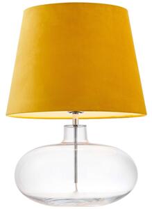 Stojąca LAMPKA biurkowa SAWA VELVET 41011114 Kaspa szklana LAMPA abażurowa do sypialni nocna przezroczysta żółta - żółty