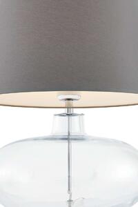 Biurkowa LAMPKA abażurowa SAWA 40583108 Kaspa stołowa LAMPA stojąca do sypialni nocna klasyczna przezroczysta szara - szary