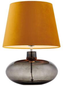 Klasyczna LAMPKA stołowa SAWA VELVET 41022105 Kaspa nocna LAMPA abażurowa stojąca do sypialni nocna grafitowa złota - złoty