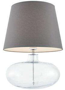 Biurkowa LAMPKA abażurowa SAWA 40583108 Kaspa stołowa LAMPA stojąca do sypialni nocna klasyczna przezroczysta szara - szary
