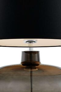 Biurkowa LAMPKA abażurowa SAWA 40586102 Kaspa stołowa LAMPA stojąca do sypialni nocna klasyczna grafitowa czarna - czarny