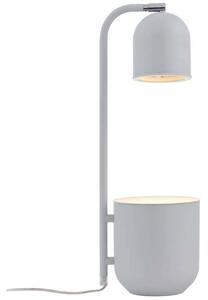Stojąca LAMPKA biurkowa BOTANICA 40843108 Kaspa stołowa LAMPA metalowa regulowana doniczka dekoracyjna szara - szary