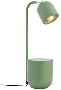Biurkowa LAMPKA dekoracyjna BOTANICA 40845113 Kaspa stojąca LAMPA stołowa regulowana doniczka metalowa miętowa - zielony