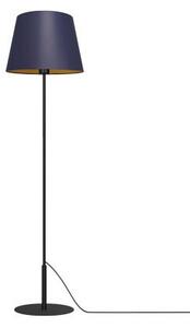 Lampa stojąca podłogowa czarna ze stożkowym granatowym abażurem 1xE27 15W Arden Luminex