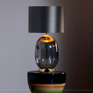 Stołowa LAMPKA stojaca SALVADOR 41044108 Kaspa klasyczna LAMPA biurkowa abażurowa szklana przydymiony - szary - szary || przydymiony