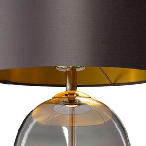 Stołowa LAMPKA stojaca SALVADOR 41044108 Kaspa klasyczna LAMPA biurkowa abażurowa szklana przydymiony - szary - szary || przydymiony