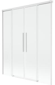 Mexen Rox parawan nawannowy 2-skrzydłowy rozsuwany 150 x 150 cm, transparent, biały - 8C9-150-002-20-00