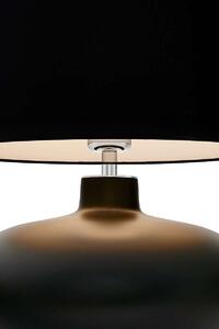 Stojąca LAMPA stołowa SAWA 40591102 Kaspa abażurowa LAMPKA biurkowa klasyczna do sypialni nocna grafitowa matowa czarna - czarny