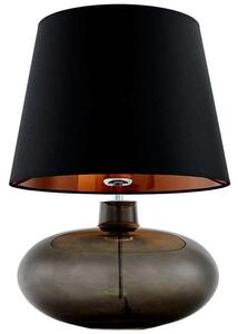Stojąca LAMPA klasyczna SAWA 40587102 Kaspa stołowa LAMPKA biurkowa abażurowa do sypialni nocna grafitowa czarna miedziana - czarny