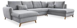 Jasnoszara rozkładana sofa w kształcie litery "U" Miuform Scandic Lagom, prawostronna