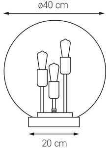 Stołowa LAMPA skandynawska SURYA 40742305 Kaspa biurkowa LAMPKA stojąca ball kula loftowa przezroczysta złota - złoty