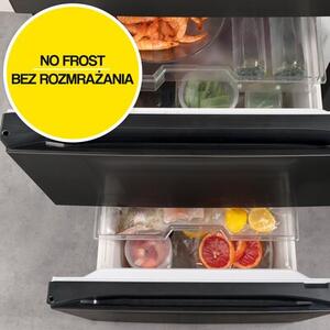 Lodówka HISENSE RM469N4AFD1 3D No Frost 200cm Czarna SmartFresh Licowane drzwi Metal Tech Cooling Funkcja Convert