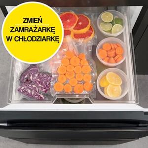 Lodówka HISENSE RM469N4AFD1 3D No Frost 200cm Czarna SmartFresh Licowane drzwi Metal Tech Cooling Funkcja Convert