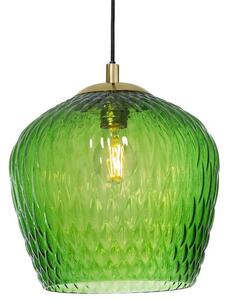 LAMPA wisząca VENUS 11013313 Kaspa szklana OPRAWA loftowy zwis czarny zielony - zielony