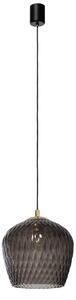 LAMPA wisząca VENUS 11081108 Kaspa loftowa OPRAWA szklany zwis czarny przydymiony - czarny