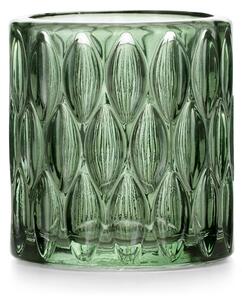 Szklany świecznik VIGO butelkowo zielony
