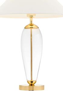 Biurkowa LAMPKA abażurowa REA 40609101 Kaspa stołowa LAMPA stojąca nocna do sypialni złota przezroczysta biała - biały