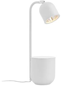 Biurkowa LAMPKA stojąca BOTANICA 40841101 Kaspa metalowa LAMPA regulowana stołowa dekoracyjna doniczka biała - biały