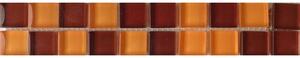 Płytka ścienna listwa mozaika szklana AROMA orange-brown 4,8x25 gat