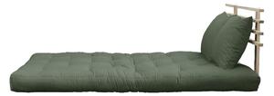 Sofa rozkładana z zielonym obiciem Karup Design Shin Sano Natural/Olive Green