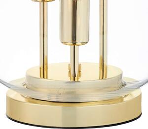 Stołowa LAMPA skandynawska SURYA 40742305 Kaspa biurkowa LAMPKA stojąca ball kula loftowa przezroczysta złota - złoty
