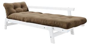 Sofa rozkładana z brązowym pokryciem Karup Design Step White/Mocca
