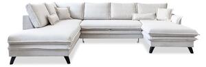 Jasnobeżowa rozkładana sofa w kształcie litery "U" Miuform Charming Charlie, lewostronna