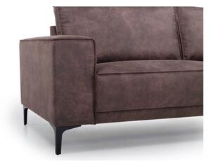 Czekoladowa sofa z imitacji skóry Scandic Copenhagen, 224 cm