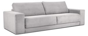 Jasnoszara sztruksowa sofa rozkładana Milo Casa Donatella