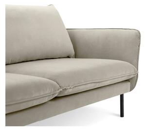 Beżowa narożna aksamitna sofa prawostronna Cosmopolitan Design Vienna