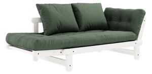 Sofa rozkładana z zielonym pokryciem Karup Design Beat White/Olive Green