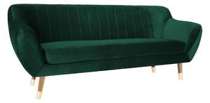 Ciemnozielona aksamitna sofa Mazzini Sofas Benito, 188 cm