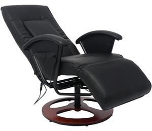Fotel do masażu shiatsu, czarny, sztuczna skóra