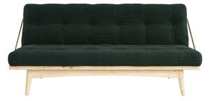Sofa rozkładana ze sztruksową tapicerką Karup Design Folk Raw/Dark Green