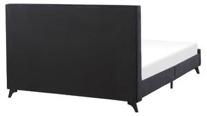 Nowoczesne łóżko tapicerowane stelaż 160 x 200 cm pikowane czarne Ambassador Beliani