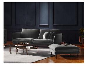 Ciemnoszara aksamitna sofa Cosmopolitan Design Vienna, 160 cm