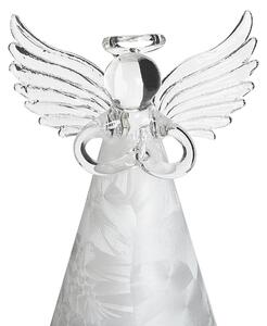 Zestaw 3 dekoracyjnych świecących figurek LED anioły szklane białe Kittila Beliani