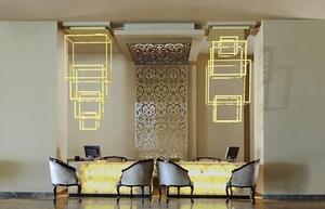 Designerska lampa wisząca Opera LED 329W ramki nad stół złote - złoty