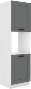 Wysoka szafka słupek na piekarnik LUNA 60 DP-210 2F Szary/Biały