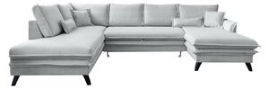 Jasnoszara rozkładana sofa w kształcie litery "U" Miuform Charming Charlie, lewostronna