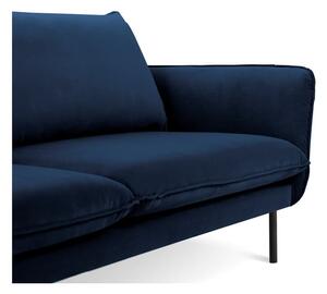 Niebieska narożna aksamitna sofa prawostronna Cosmopolitan Design Vienna