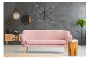 Jasnoróżowa aksamitna sofa Mazzini Sofas Sardaigne, 188 cm