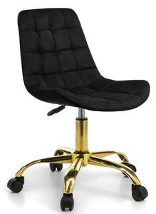 MebleMWM Krzesło obrotowe welurowe CL-590-3 czarne, złote nogi