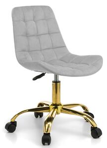 MebleMWM Krzesło obrotowe welurowe CL-590-3 szare, złote nogi