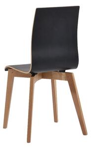 Czarne krzesło do jadalni z brązowymi nogami Rowico Grace