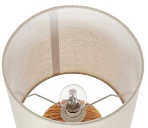 Lampa stołowa okragła lampka nocna 43 cm ceramiczna z kloszem biała Alzeya Beliani