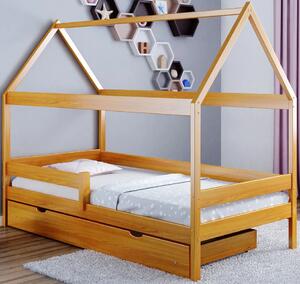 Łóżko dziecięce domek z szufladą, olcha - Petit 4X 160x80 cm